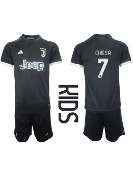 Billige Juventus Federico Chiesa #7 Tredjedraktsett Barn 2023-24 Kortermet (+ Korte bukser)